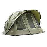 Lucx Bobcat Bivvy Angelzelt für 1-2 Mann - wasserdichtes Karpfenzelt mit herausnehmbarer Bodenplane, One-Pole-System & 10.000 mm Wassersäule