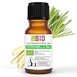 Citronella Öl Bio Ätherisches Öl 100% Reines 10 ml - Aromatherapie Kosmetik Therapeutische - Laborbio