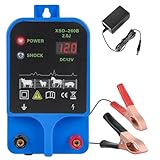 Anosuwa 12V Weidezaungerät, Ladegerät für Elektrozaun, 2 Joule/10,5kV Elektrozaun für 2 bis 10KM, Plug-in-Elektrozaun-Stromversorgung für Geflügel, Vieh, Haustiere, Steuergerät zum Schutz von Gärten