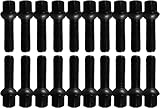 20 Radschrauben Radbolzen Kugelbund schwarz M14 x 1,5 27mm R13 kompatibel mit Audi, VW, Seat, Skoda