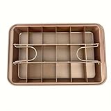 Antihaft-Backblech mit Trennwänden und 18 Fächern, Kuchenbackform mit Antihaftbeschichtung - BAKESLICE