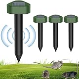 Maulwurf Vertreiber 4erPack, Solar Ultraschall Maulwurfsabwehr für Rasenflächen den Garten, Maulwurfvertreiber für Vertreiben Schlange, Wühlmaus, Erdhörnchen, Murmeltier, Eidechsen schnelle Ergebnisse