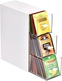 Zoutpy Teebeutel Aufbewahrung Teebox mit 3 Schubladen, Teebeutel Teehalter,Teebeutelboxen aus Kunststoff für Teebeutel, Zucker, Kaffeepads (Weiß)