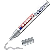 edding 750 Glanzlackmarker - silber - Packung mit 1 Lackmarker - Rundspitze 2-4 mm - Lackstift für Glas, Stein, Holz, Kunststoff und Papier - wasserfest, stark deckend