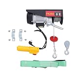 ROMYIX Elektrische Seilwinde 250kg,10m/min Hubgeschwindigkeit,Hubhöhe 18m,550W Seilzug Motorwinde Kupfermotor Flaschenzug,Hebezug mit kabelgebundener Fernbedienung,Not-Aus-Funktion
