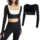 CIATBYYJ Damen Arm Former Oberarme, Schlanker Shaper, Haltungskorrektur Top BH Figurformende Shapewear, Yoga-Bildhauerei Shapewear Top (Schwarz M)