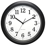 KIZLOC 32 cm Outdoor Uhr Garten Wasserfest, Gartenuhr Außen Wetterfest, Leicht Ablesbare Lautlose Batteriebetriebene Runde Wanduhr für Draußen Pool Balkon Badezimmer (Schwarz)