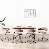 QJBSAVVA Esszimmerstühle 6er Set Taupe drehbar Höhenverstellbar 55x50x(70-78) cm Stoffbezug Holz Stahl Rahmen Moderne Dining Chairs for Esszimmer Küche Büro Wohnzimmer