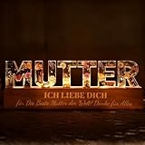 Geschenke für Mama - LED Nachtlicht Holzschilder Heimat Dekoration - Geburtstagsgeschenke für Mama - Geburtstags Valentinstag Jahrestage Muttertag Weihnachten Geschenk für Mutter von Tochter Sohn