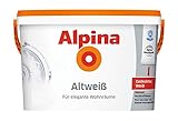 Alpina Altweiß Innenfarbe – matt – das gedecktes Weiß erzeugt eine angenehme Wohnatmosphäre – hohe Deckkraft & leicht zu verarbeiten – 10L