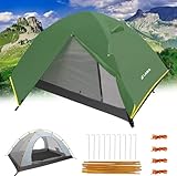 LAMA Camping Zelt Kuppelzelt 1-2 Personen Ultraleichte Zelt Wasserdicht Zelt mit Abnehmbarer äußerer Zeltplane für 4 Jahreszeiten Anti-UV Outdoor Trekking Picnic Wandern, 210 * 200 * 110cm, Grün