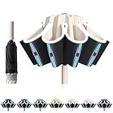 FANSEZQ Sturmfester umgekehrter Regenschirm mit 40 Rippen, regenschirm knirps automatisch auf/zu, Ø 105 cm - Für Damen und Herren (Holzreis)