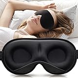 Umisleep 2024 Gewichtet Schlafmaske für Herren & Frauen, 3D Augenmaske Schlafmaske für Druckentlastung, 100% Lichtblockierende Schlafbrille mit verstellbarem Gurt für Reisen, Yoga, 120 g Augenbinde