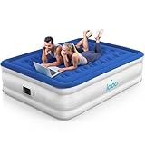 iDOO Luftbett 2 Personen, Luftmatratze Selbstaufblasend mit Integrierter Pumpe, Aufblasbare Matratze in 3 Minuten, Komfortables Gästebett，Luftmatratze für Zuhause und Camping-203x152x46cm