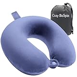 Cozy BoSpin Reisekissen- Perfektes Memory Foam Nackenkissen Stützkissen，kompakt und leicht, schnell gepackt,Schlafrestkissen (blau)