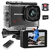 Apexcam M80 mit 64G Karte Action Cam 4K60FPS 48MP WLAN Sportskamera Unterwasserkamera 40m Wasserdicht 170 ° Weitwinkel 2.4G Fernbedienung 2x1350mAh Akkus mit Zubehör Halterungs-Set