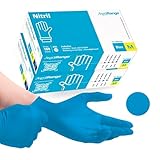Farla Medical MediRange Nitrilhandschuhe M, Blau, robuste Einweghandschuhe, puderfrei, latexfrei, und proteinfrei, medizinisch, lebensmittelecht, vielseitig einsetzbar, 200 Stück