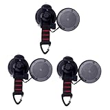 Abaodam 3 Stück Auto Saugnapf Haken für Zeltbefestigung Halt für Camping Outdoor Traceless Wandhaken für Badezimmer Haushalt Schwarz für Glatte Oberflächen