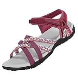 OutPro Damen-Wandersandalen mit Fußgewölbestützriemen Sport-Sandale Wasserschuhe Strandurlaub weiblich lässiges Gehen,Weinrot 39