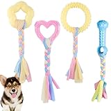 Hundespielzeug, 4 Stück Kauspielzeug Welpen, Unzerstörbares Kauwurzel Für HundeSpielzeug, Hunde kauen Spielzeug, Hunde kauen Knochen mit dem stiel zum putzen, zähne putzen, zähne kauen