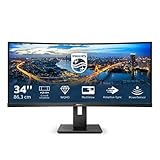 Philips 345B1C - 34 Zoll WQHD Curved Monitor, höhenverstellbar (3440x1440, 100 Hz, HDMI, DisplayPort, USB Hub) schwarz