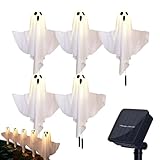 Yidueace Solar Wegeleuchten Außen,Halloween Solar Wegbeleuchtung,5 Stücke Wetterfeste Grusel Deko für Einfahrt Garten Terrasse - Für Gartenweg Rasen Hof Park Weg