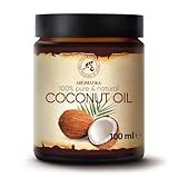 Kokosöl 100ml - Cocos Nucifera - Indonesien - Kaltgepresst - Reines Kokosnussöl Glastiegel - Unraffiniert - Intensive Pflege für Gesicht - Körper - Haare - Haut - Körperpflege Öl