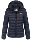Geographical Norway Winter Jacke Steppjacke Parka Kapuzenjacke Outdoor Leicht und warm, Farbe:Navy, Größe:L (40)