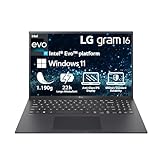 2023 LG gram 16 Zoll Notebook - 1,190g Intel Core i7 Prozessor (16GB LPDDR4x RAM, 512GB SSD, 80h Akkulaufzeit, Intel Iris Xe Graphics, Win 11 Home) - Schwarz