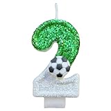 Fußball-Kerzen für Kuchen, Geburtstagskuchen, Zahlen, Paraffin-Glitzerkerzen, Dekorationen mit Zahlen, Fußball-Geburtstagskerze, Mehrzweck-Partygeschenke, Zahlen für Geburtstag