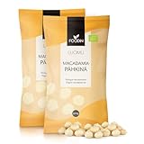 FOODIN Bio Macadamianüsse Whole 1kg, Macadamiakerne, Macademia Nüsse 100% bio, Rohkost & ungesättigte Fette, Top Qualität, Glutenfrei & Vegan (2 x 500g)