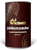 koawach Geburtstagsedition Kakaopulver Trinkschokolade – - Koffein Kakao Guarana Vegan heiße Schokolade Getränk Rohrohrzucker Energy Drink Backkakao Bio Fairtrade (500g)