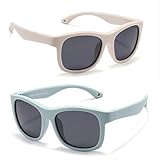 WIYETY Baby Sonnenbrille Kinder Sonnenbrille: 2 Stücke Baby Sonnenbrillen mit Riemen Verstellbar 0-36 Monate Kinder für Strand Urlaub chutz Silikon Rahmen Sonnenbrille Sicherer Sonnenfilterschutz