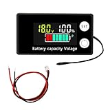 diymore Batteriewächter 12V 24V 36V 48V 60V 72V 84V, Batterieanzeige DC 8-100V Batteriekapazitätsmonitor mit Summeralarm und Temperatur für Autos Boote Wohnmobil