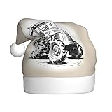 SDFHU Cartoon-Traktor-Weihnachtsmann-Mütze für Damen und Herren, Party-Kappe, Feiertagskopfbedeckung für Weihnachten, Neujahr