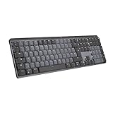 Logitech MX Mechanische kabellose beleuchtete Performance-Tastatur, Lineare Tasten, Hintergrundbeleuchtung, Bluetooth, USB-C, macOS, Windows, Linux, iOS, Android, Metall, Deutsches QWERTZ - Grau