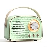 CARMOTTER Retro-Bluetooth-Lautsprecher, Outdoor-Lautsprecher, Bluetooth 5.0-Lautsprecher mit 3D-Stereo-Sound, 500-mAh-Akku, kompatible USB-Disk/TF-Karte/Audio-Ausgang/FM-Radio (tiefgrün)