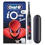 Oral-B iO Kids 6+ Marvel Spiderman Elektrische Zahnbürste Kinder — Electric Toothbrush für Kinder ab 6 Jahren inkl. 1 Aufsteckbürste, Reise-Etui, Musik-Timer und 3 Putzmodi für Zahnpflege — Schwarz