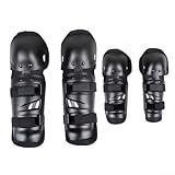 Schützendes 4-teiliges Motorrad-Knie- und Ellbogenschoner-Set mit verschleißfestem Polyester für Sport, Reiten, Radfahren und Fitness