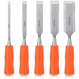 5-teilig Stechbeitel Set, Holzmeißel Stemmeisen Set für Holz für Holzbearbeitung Holz Beitel Tischler Werkzeug, Meißel Set Holzwerkzeug mit Scharfes Klinge Komfortabel Griff für Schreiner Zimmerer