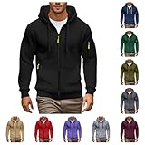 Sweatjacke Herren Mit Kapuze, Hoodie Herren Kapuzenpullover Reißverschluss Oversized Sweatshirt Mit Kapuze Übergangsjacke Kapuzenmantel Classic Sportjacke Casual Outdoorjacke Jacke Kapuzenjacke