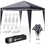 CASARIA® Pavillon Capri 3x3m Pop-Up UV-Schutz 50+ Wasserdicht Winterfest mit Tasche Faltbar Stabil Camping Garten Faltpavillon Partyzelt Anthrazit