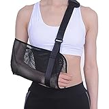 Missmisq Armschlinge Atmungsaktiv Schulter Wegfahrsperre Bandage Für Damen Herren 3D-Netz Atmungsaktiv Schulterschlaufe Armschlinge Für Gebrochene Arme, Handgelenk, Ellenbogen