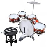 Schlagzeug für Kinder XL Bass 4 Trommeln Becken Hocker Drumsticks Drum-Set 22464