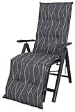 Sun Garden Auflage Relaxliege Naxos/Langeoog 40414-710 anthrazit Linien 172x50x6 cm