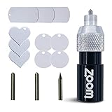 Brother ScanNCut 3-in-1 Ätz-/Gravierwerkzeug – Präzision, reguläre und stumpfe Gravurspitzen mit Herz, Erkennungsmarke und Kreisstempelrohlingen für Brother Scan- und Schnittmaschinen Zoom Precision