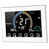Lurrose WLAN Fähiger Temperaturregler mit LCD Touchscreen Manueller Haushaltsregler für Präzise Temperaturkontrolle Kompatibel Runder Box für Komfortable