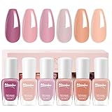 Aieenjor Schnelltrocknender Nagellack Set, 6 Farben – Nude Nagellack ohne UV-Lampe Nude Nail Polish Milchtee-Farbe Schonend und langanhaltend (Nude Rose, 6er Set)