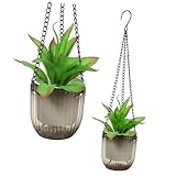 ORFOFE 2 Stück Selbstbewässernde Transparente Hängepflanzentöpfe für Innenbereich Platzsparend Minimalistisches Design Automatisches Bewässerungssystem für Zimmerpflanzen und Kleine