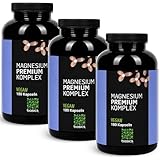 basics Magnesium Premium Komplex Kapseln - 5 hochwertige Formen - 400 mg elementares Magnesium pro Kapsel - Unterstützt den Energiestoffwechsel - Vegan - 3er Pack, je 365 Stück für 6 Monate
